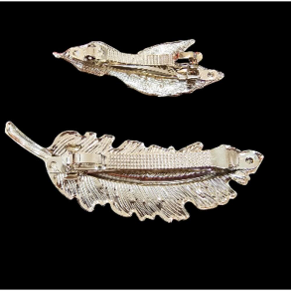 Women's Gold-Brass Toned Hair Accessory Barrett Up-do Fashion Jewelry 7Pc Bundle - Picture 3 of 5